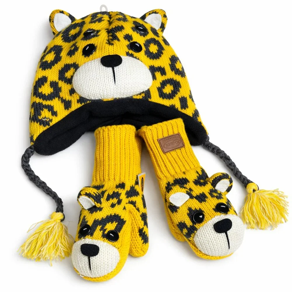 Kyber Outwear Wool Knitted Hat/Gloves Set -Fleece Lined for Kids, 7+ Designs